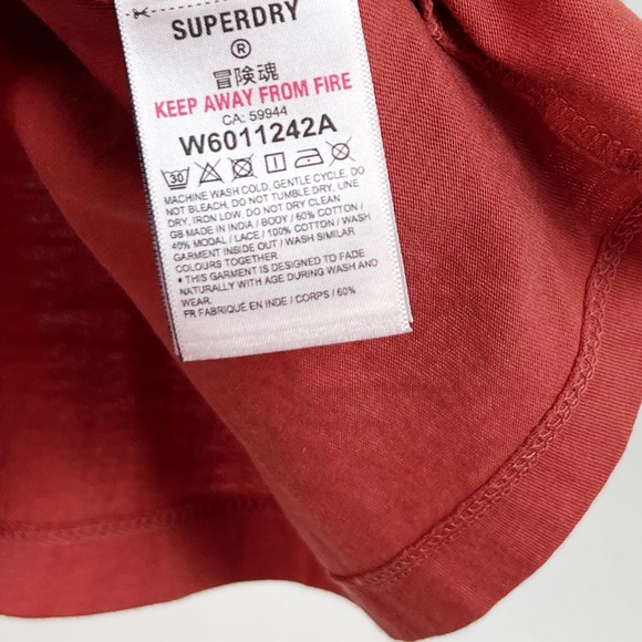 NWT Superdry Studios Lace Trim Cami Tank Top in Orange - Picture 7 of 7